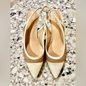 Talbots Olivia Slingback Kitten Heel Pumps Woven Pointed Toe Size 7